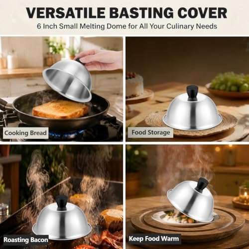 6PCS Griddle Basting Covers, Joyfair Melting Dome Barbecue Tool Sets - Image 5