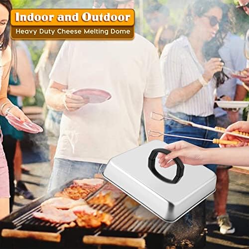 Leonyo 8.2 Inch Square Cheese Melting Dome, Heavy Duty Square Steaming Basting - Image 7