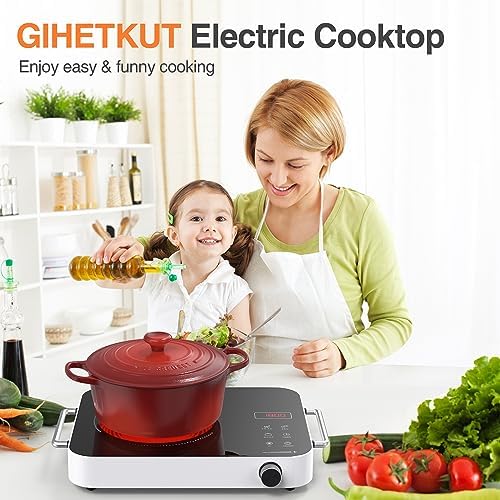 GIHETKUT Single Burner Electric Cooktop, 1800W 110V Electric Stove Top - Image 2