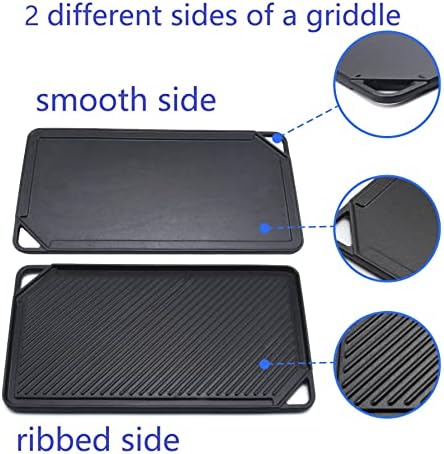GasSaf Cast Iron Reversible Griddle, Double Sided Grill Pan Perfect - Image 3
