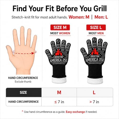 America 250 BBQ Grill & Oven Gloves, 1472°F Heat Resistant - Image 2