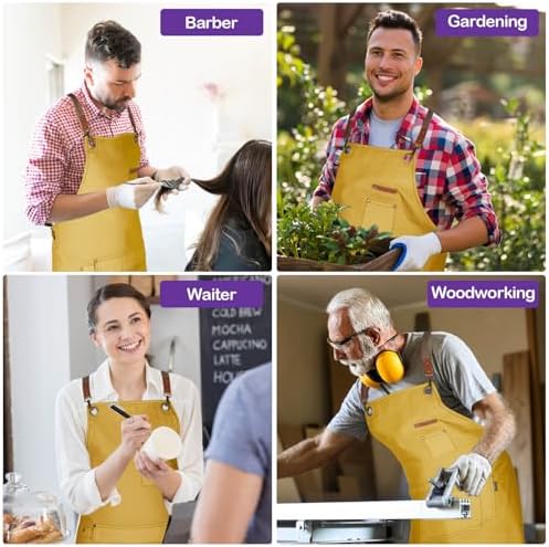Genixart Chef Apron Men Women, Kitchen Aprons Cooking, BBQ - Image 5