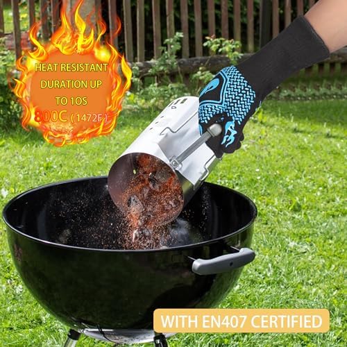 BBQ Gloves 1472F Heat Resistant Non-Slip Silicone - Image 4