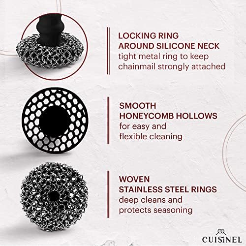 Cuisinel Cast Iron Chainmail Scrubber + Pan Scraper - Image 5