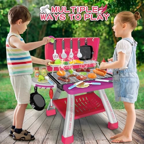 Kids Play Kitchen Toys, Kids BBQ Grill Kitchen Playset - Image 6