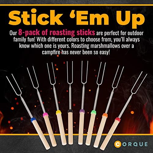 CORQUE Marshmallow Roasting Sticks, Smores Sticks, Extendable, Camping Skewer - Image 2