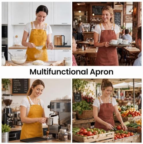 Double Sided Cross Back Chef Apron - Image 6