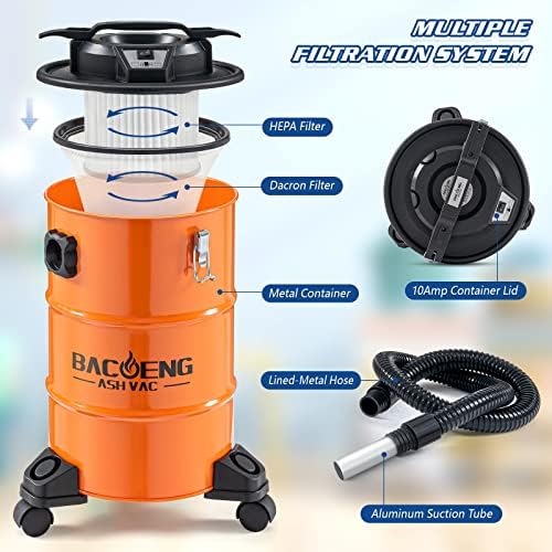 BACOENG Ash Vacuum for Pellet Grill, 5.3 Gallon - Image 6