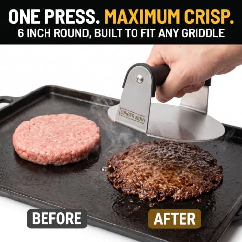 Burger Iron - the Orginal Burger Smasher, Heavy Duty 6 Inch Burger Press - Image 2