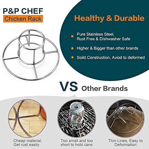P&P CHEF 2Pcs Beer Can Chicken Holder, Butt Chicken Stand - Image 5