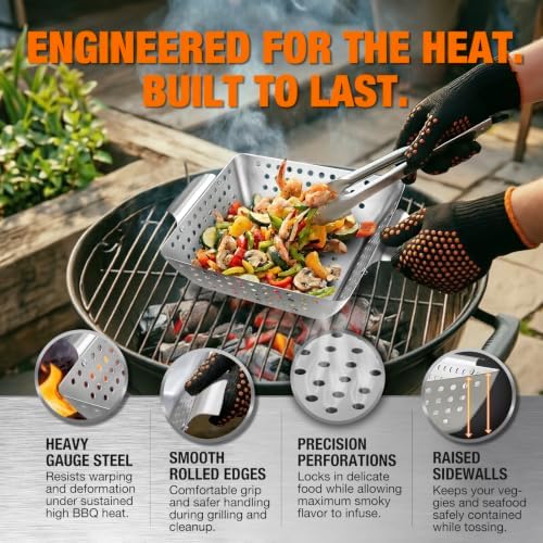 3 Piece Stainless Steel Grill Basket Set - Image 6