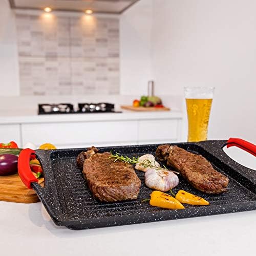 Moss & Stone Griddle Aluminum BBQ, Rectangle Grill Pan - Image 6
