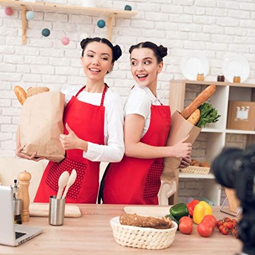 16 Pack Red Bib Plain Aprons Bulk - Image 7