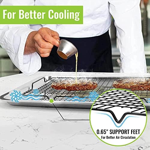 HULISEN Cooling Rack 4-Pack, 16 x 10 Inch Nonstick Baking Rack - Image 5
