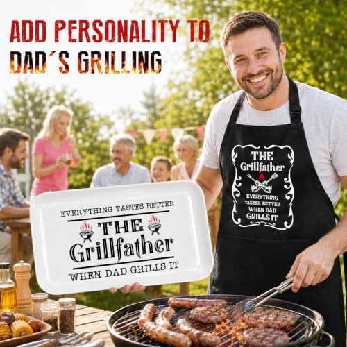 Dad Gifts from Daughter Son, Personalized Dad Grilling Platter Apron - Image 4