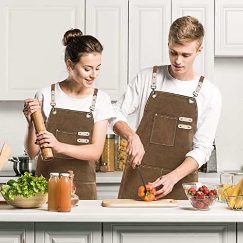 Hongsome Cotton Canvas Cross Back Apron - Image 2