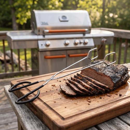 Stainless Steel Barbecue Tongs, 40cm Extra Long Scissor Food Tongs - Image 7