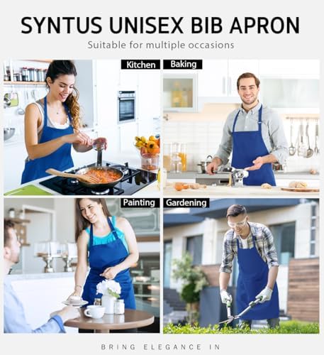 Syntus Apron for Men Women, Adjustable Cooking Kitchen Apron - Image 5
