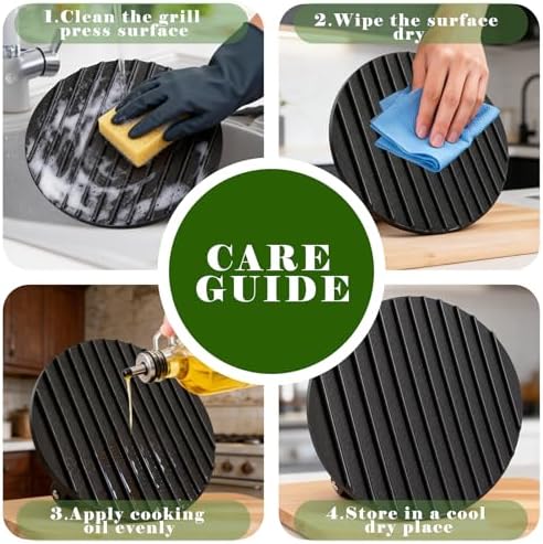 2.3lb Steak Weight & Burger Press, Striped Base - Image 6