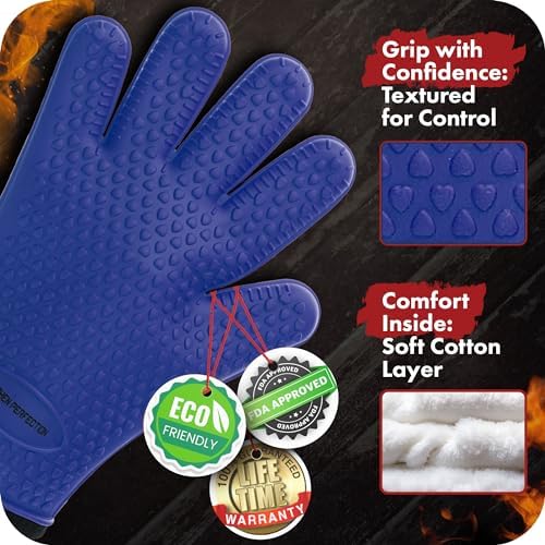 KITCHEN PERFECTION S Silicone Smoker BBQ Gloves - Image 2
