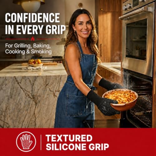BBQ & Grill Gloves, Heat Resistant Oven Mitts - Image 5