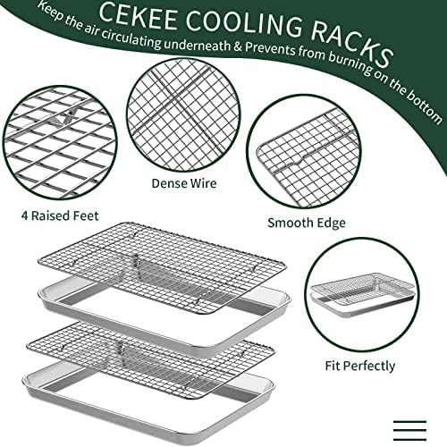 CEKEE 4 PCs Small Baking Sheet - Image 4