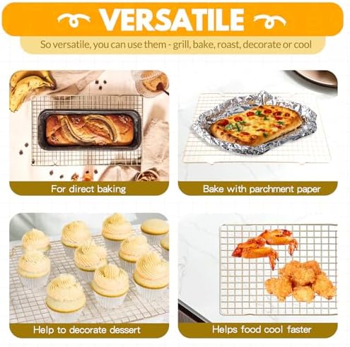 2 PCS Cooling Racks for Cooking and Baking, 15x10 Inches Stainless Steel - Image 3