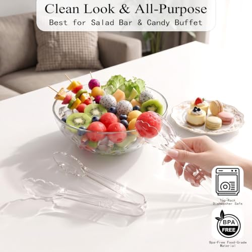 24 Pack Clear Plastic Serving Tongs - Image 6