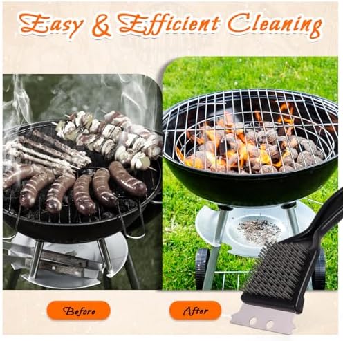 2 Pcs Grill Brush and Scraper, Barbecue Grill Cleaning Brush Stainless Steel - Image 3
