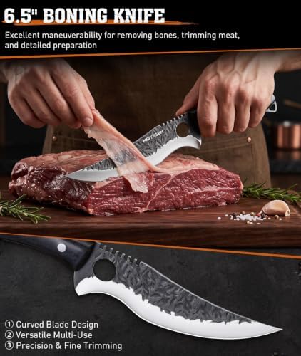 3PCS Boning and Fillet Knife Set, Forged Meat Trimming & Skinning Tools - Image 4