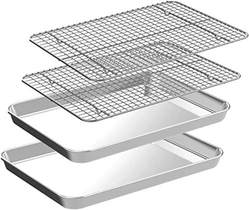CEKEE 4 PCs Small Baking Sheet by CEKEEBakingEasilyHappily