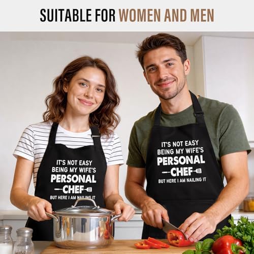 Leebbsin Funny Husband Apron, Wife's Personal Chef Cooking Gifts - Image 5
