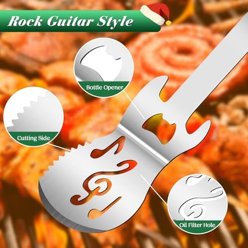 Jingmore 4 Pcs Guitar BBQ Tools Set, Stainless Steel - Image 3