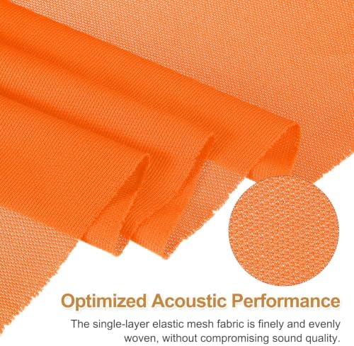 MECCANIXITY 55"x24" Speaker Grill Cloth Stereo Mesh Fabric Orange Red - Image 7