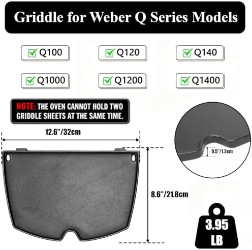 QuliMetal Cast Iron Griddle for Weber Q100, Q1000 and Q1200 - Image 2