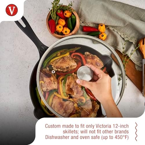 11.5-Inch Glass Lid for Victoria Round 12-Inch Cast Iron Skillet or Pan - Image 3