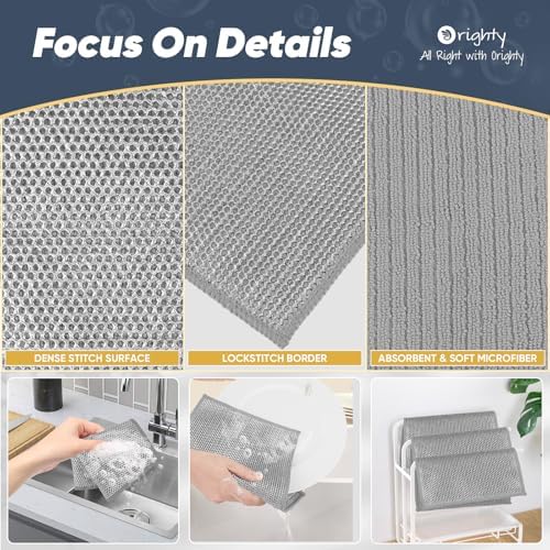 Orighty Dish Cloths, 48 Pack Double-Layer Metal Dish Rags - Image 3