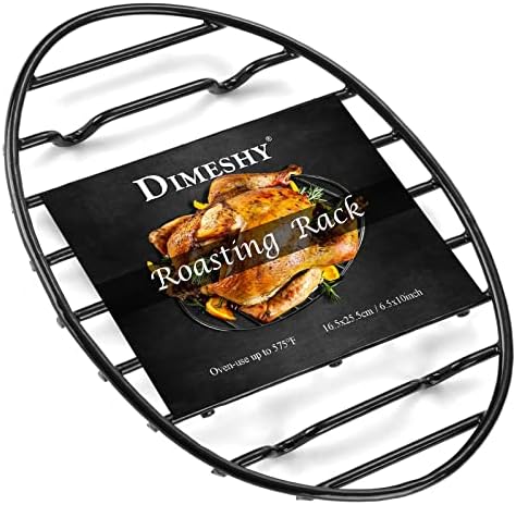 Roasting Rack Enamel 10"*6.5"Fits 13In Roasting Pan, Dishwasher Safe by DIMESHY
