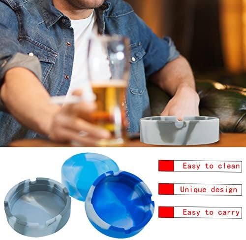 hitsuki Silicone Ash Tray Sets 3Pcs Cool Outdoor Ashtrays - Image 2