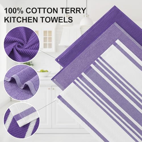 Homaxy Cotton 380 GSM Premium Kitchen Towels, 3 Pack - Image 2
