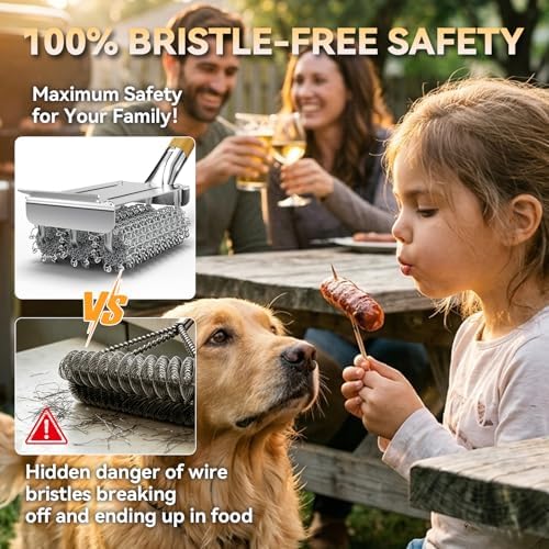 HOUSE AGAIN Grill Brush and Scraper Bristle Free - Image 2
