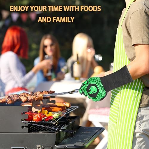 BBQ Gloves 1472F Heat Resistant Non-Slip Silicone 13.5in - Image 6
