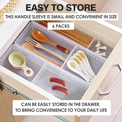 6 Pack Heat Resistant Silicone Pot Handle Covers - Image 7