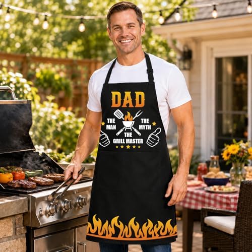 Dad Apron for Men, Apron with Pockets, Gifts for Father's Day Birthday Christmas - Image 5