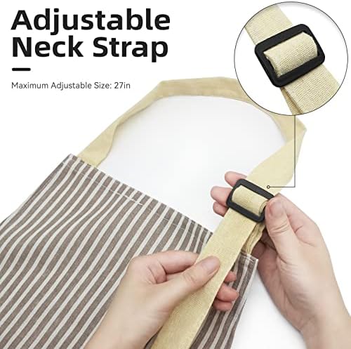 NLUS 2 Pack Kitchen Cooking Aprons, Adjustable Bib Waterproof Chef Apron - Image 5
