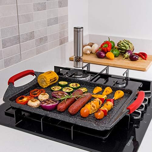 Moss & Stone Griddle Aluminum BBQ, Rectangle Grill Pan - Image 7