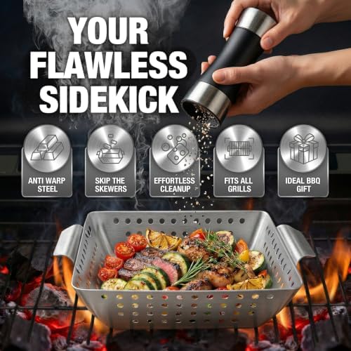 3 Piece Stainless Steel Grill Basket Set - Image 4
