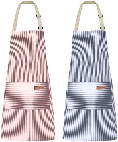 2Pack Adjustable Kitchen Apron for Women Men by ZAIORD