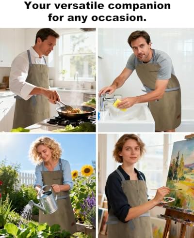 Chef Apron w/Pockets, Adjustable Strap - Image 6