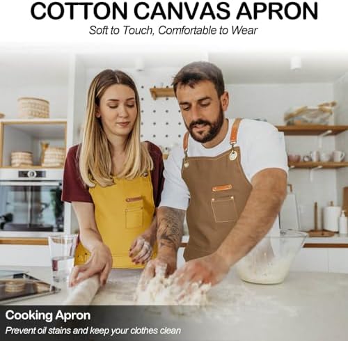 Genixart Chef Apron Men Women, Kitchen Aprons Cooking, BBQ - Image 2